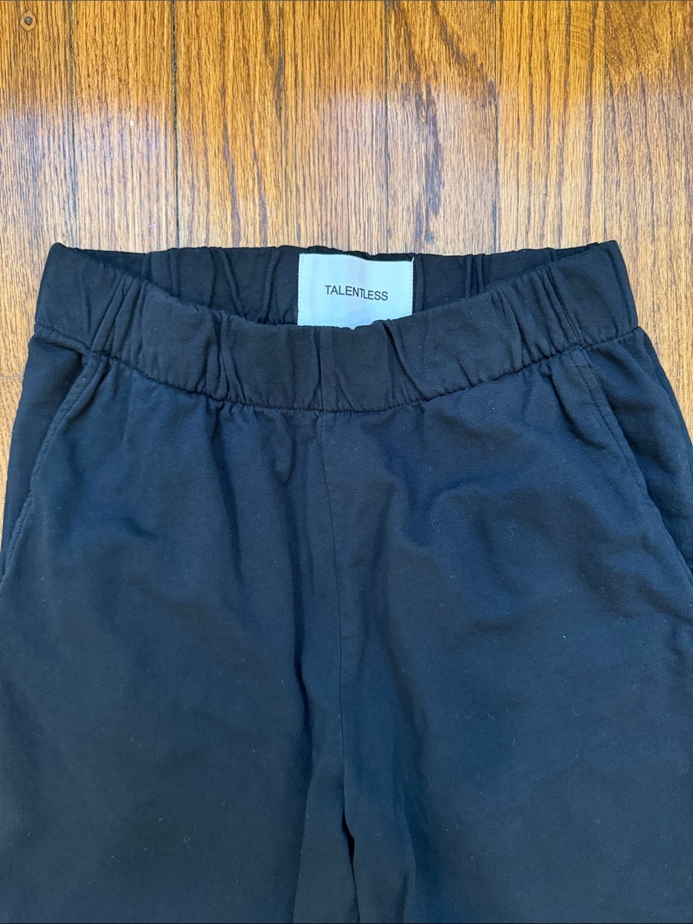 TALENTLESS Black Wide-Leg Track Pants with Elastic Waist - Picture 3 of 8